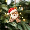 Nuevo Colgante Plano de Acrílico con Letra de Jengibre de Santa Claus Adornos para Árbol de Navidad Adornos Festivos