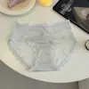 Bragas de Encaje para Mujer Satén Sexy Cintura Media Jacquard Algodón Puro Entrepierna Encaje Empalmado Puro Deseo Cómodo Ribete de Encaje Ropa Interior para Mujer