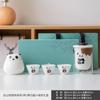Conjunto de chá de viagem Panda portátil para uma pessoa Xícara expressa acampamento ao ar livre fofo simples uma chaleira três xícaras portátil para fazer chá
