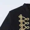 Ropa de comercio exterior para mujer 2026 Estilo europeo y americano moderno casual blazer con cuello alto decorado con botones anudados B126220