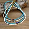 Collar de Cuentas Turquesas de Venta Caliente Europeo y Americano Joyería para Mujeres, Versátil Gargantilla de Vidrio Colorida, Comercio Exterior Transfronterizo al Por Mayor