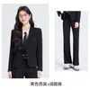 Conjunto de otoño para estudiantes universitarias petite: traje formal bordado para entrevistas, traje de falda profesional, conjunto de traje estilo preppy para mujer