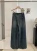 KEKEZOON Jeans Azules Lavados Desgastados Rasgados para Mujer Otoño Sueltos de Pierna Ancha Adelgazantes Pantalones Largos 9203