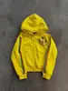Conjunto con Capucha Estilo Hip-Hop Americano con Rayas de Colores, Estampado de Escudo Retro, Cordón Ajustable Suelto, Borde Deshilachado y Pantalón de Chándal de Dos Piezas