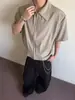 Camisa de Manga Corta con Hombrera Estilo Old Money Cleanfit para Hombre Verano Delgada Chaqueta Cardigan con Cremallera Camisa Corta Chaqueta Chaqueta
