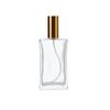 Botella de Perfume Cintura Ceñida Cuello de 18 Tornillos 30ml 50ml 100ml Botella de Spray de Giro Manual Vidrio Cuadrado Plano Recargable Botella Vacía