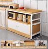 Estante de Almacenamiento Multifuncional de Cocina Gabinete de Pie Mesa de Corte Banco de Trabajo Multicapa Gabinete de Almacenamiento para Microondas Gabinete Lateral Estrecho
