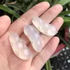 Pendente natural de semente de calcedônia branca transparente de gelo, pingente de semente da paz de ágata verde, pingentes de semente para todas as estações para homens e mulheres