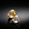 Anillo de moda personalizado transfronterizo europeo y americano con diamantes para el dedo índice en ambos lados, anillo de moda para pareja, anillo de acero de titanio con diamantes en dos filas