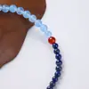 Pulsera de Doble Círculo de Lapislázuli Tendencia en Tiktok, Calcedonia Azul Floral Esmaltado Cloisonné, Nueva Pulsera Estilo Chino, Regalo de Templo y Complejo de Templos