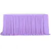 Falda de mesa translúcida transfronteriza, color liso, con tul y malla integrados, adecuada para bodas, fiestas de cumpleaños y otros eventos, con malla y velcro