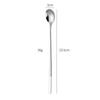 Cuchara de Acero Inoxidable 304 Estilo Coreano Mango Largo Cuchara para Hielo Cuchara para Mezclar Bar Alto Valor de Color Cuchara Larga para Mezclar Miel