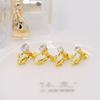 Clip de oreja de circonita colgante bañado en oro de 18 quilates, tachuelas de oro real, clip de oreja de tornillo con anillo colgante, accesorios de joyería para orejas DIY