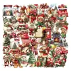 Paquete de 50 Pegatinas Navideñas Retro Transparentes para Mascotas Material de Decoración para Manualidades, Diario, Taza de Agua, Funda de Teléfono Móvil