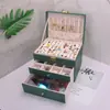 Caixa de Armazenamento de Joias Estilo Europeu Grande Capacidade Multi-Camada para Óculos de Relógio Acessórios Anéis Colares Brincos