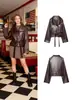 Para Comercio Exterior Transfronterizo En Stock Estilo Europeo y Americano Primavera 2026 Nueva Moda para Mujer Gabardina de Piel Sintética con Decoración de Cinturón