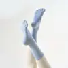 Calcetines de Yoga Venta al por mayor Transfronteriza Color Sólido Calcetines de Cinco Dedos Profesionales Antideslizantes Calcetines de Media Pantorrilla para Pilates Fitness Calcetines Absorbentes de Sudor para Pantorrillas