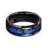 Joyería de Tungsteno Nuevo Estilo Transfronteriza Anillo de Meteorito Azul para Pareja de Acero de Tungsteno Moda Europea y Americana Anillo para Hombre Venta al por Mayor