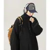 Suéter Cardigan Japonês Gola Alta Estilo Preguiçoso, Novo Modelo Outono e Inverno, Tricô de Cor Sólida High-End, Jaqueta Solta com Gola Alta