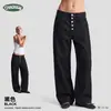 Jeans CKX Masculino Europeu e Americano Transfronteiriço Retro High-end Jeans Feminino Casual de Vários Botões Perna Larga Reto Masculino
