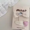 Combinación de Pinza para el Cabello y Diadema con Lazo de Encaje Blanco Rosa Dulce Pinza Lateral de Flor para el Cabello Banda de Goma