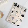 60 adesivos ins simples preto e branco para laptop, agenda, copo, capa de celular, iPad, adesivos decorativos à prova d'água