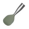 Cuchara para Arrocera Doméstica Antiadherente Cuchara para Servir Arroz Mango de Madera Antideslizante Resistente al Calor Cuchara de Silicona Vertical para Arroz