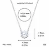 Collar de Moda Europeo y Americano Transfronterizo Chapado en Oro Blanco Moissanita de 1 Quilate Lujo Ligero Colgante de Moissanita de Cuatro Garras Cadena para Clavícula