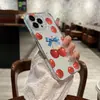 Case protetor estilo ins com laço de cereja doce para Apple 18promax, capa anti-queda personalizada para iPhone