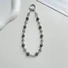 Cadena de Cristal con Cuentas Hecha a Mano para Teléfono Móvil de Celebridad de Internet para Mujeres, Llavero Exquisito y de Alta Gama Junta de Llavero Cadena Corta para Colgar el Teléfono Móvil en la Muñeca