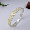 Nuevo Estilo Chino Estilo Nacional Pie de Plata 9999 Estilo Antiguo Gota de Oro Pegamento Abierto Simple Retro Pulsera Abierta para Enviar a Novia