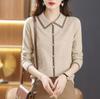 Suéter elegante de moda con cuello de muñeca para mujer, top fino de manga larga, nuevo suéter de otoño e invierno 2023, camisa de fondo