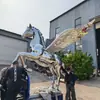 Escultura Personalizada de Acero Inoxidable de Pegaso, Caballo con Acabado Espejo, Animal Geométrico Hueco, Paisaje de Parque al Aire Libre, Adorno de Escultura Luminosa