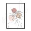Folhas e flores minimalistas linhas abstratas Garota pôster pintura em tela sala de estar decoração para casa pintura sem moldura