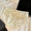 Calzones de Malla Semitranslúcida Pura Estilo Francés para Mujer Sexy Fondo de Seda de Morera Entrepierna Transpirable Encaje Ropa Interior Nuevo Estilo