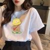 Algodón Verano Nueva Camiseta de Manga Corta para Mujer Coreana Holgada Moderna Marca Ins Explosiva Casual Talla Grande Adelgazante Top