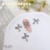 Vintage Bow Nail Jewelry Tridimensional Ouro e Prata Laço Laço Fita Metal Liga Laço Decoração de Unhas