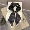 Novo Lenço Longo 2025 Seda Estampado Dupla Face Lenço Elegante Moda Verão Cinto Decorativo Lenço