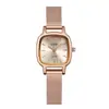 Estilo Godi ins moda de lujo ligero simple avanzado Cuadrado esfera pequeña elegante correa de malla impermeable cuarzo reloj de mujer