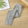 Leggings Infantis para Primavera e Outono, Marca Tendência Estilosa para Crianças, Estilo Coreano, Bordado de Desenho Animado, Contas Elásticas, Calças Longas