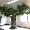 Árbol de Banyan de simulación de fábrica elegante verde poste de árbol real Árbol de Banyan para exteriores protección solar a prueba de viento fibra de vidrio resina simulación Árbol de Banyan falso