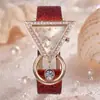 Moda Venta Caliente Escala Romana Esfera Redonda Correa de Acero Reloj de Cuarzo Collar de Negocios Aretes Anillo Pulsera Traje