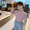 [en stock] Suéter para niña Camiseta base Invierno Nuevo Niños Estilo coreano Bebé Tejido Grueso Cuello medio alto