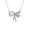 Collar de Acero de Titanio Estilo Fan Qi de 1.0 m con Lazo para Niña Cadena para Clavícula Dulce y Versátil de Nicho para Mujer Venta al por Mayor