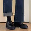 Botines de Tacón Grueso para Mujeres Menudas, Moda Versátil Cómoda de Suela Gruesa Casual Tipo Martin para Mujer, Otoño e Invierno 2025
