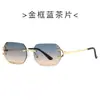 Nuevas Gafas de Sol de Moda de Alta Gama Sin Montura Cortadas en el Borde 2025 para Hombres y Mujeres, Versátiles Gafas de Sol Antivaho para Conducir