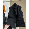 Moda Otoño 2026 Nuevo Chaleco Talla Grande para Mujer, Estilo Perezoso, Cuello Alto, Un Solo Botón, Ceñido a la Cintura, Adelgazante, Moderno