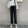 Pantalones Blancos para Mujer, Nuevo Estilo Otoño, Tendencia Streetwear Retro Estilo Harajuku, Pantalones Casuales de Pierna Ancha de Cintura Alta