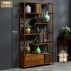 Librero de Madera Maciza Estilo Chino Mueble para Té Vinoteca Estante para Flores Gabinete Divisorio Adornos para Sala de Estar Estante de Almacenamiento de Pie de Múltiples Capas