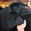 Nueva Camisa Polo Rayada para Hombre Otoño 2026, Top Casual de Negocios para Hombre de Mediana Edad con Cuello Campana, Camiseta Versátil de Corte Holgado